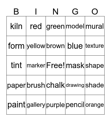 Art BINGO Card