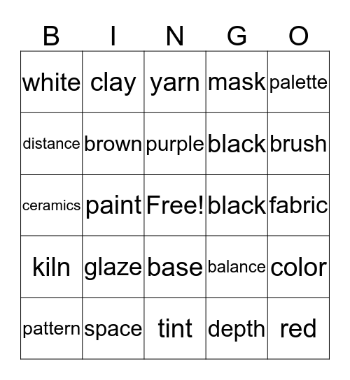 ART Bingo Card