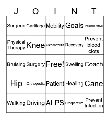 JRC BINGO Card