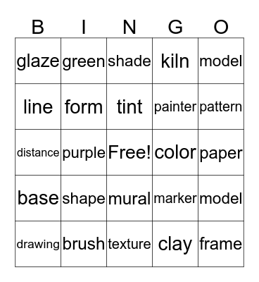 aRt BINGO Card