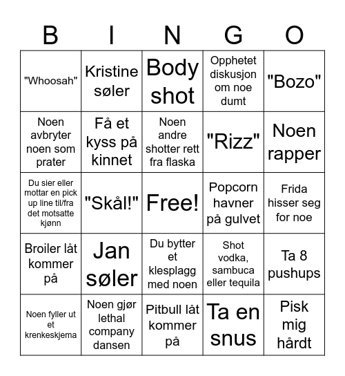 Fridas bingo Card