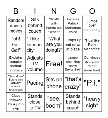 Football Bingo Card