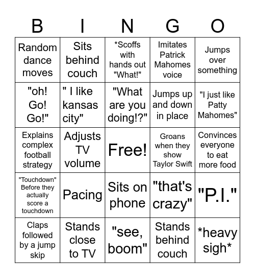 Football Bingo Card