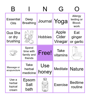 Naturopathic Medicine Practices Bingo Card