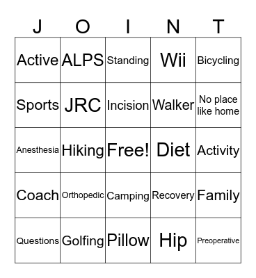 JRC BINGO Card