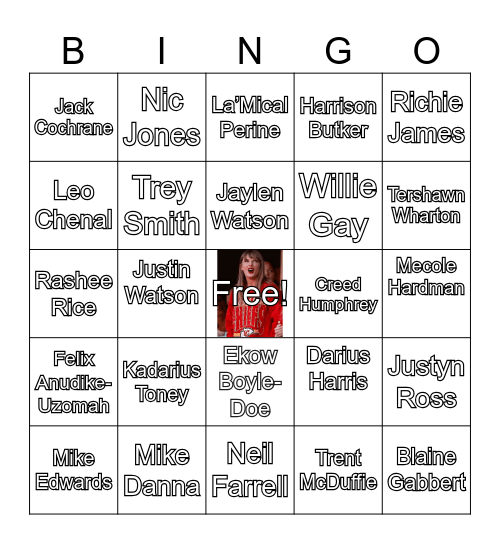 Kansas City Chiefs! Bingo Card