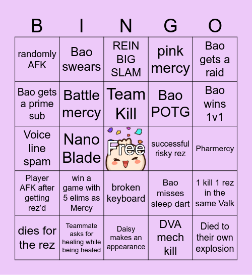 BAO OVERWATCH BINGO Card