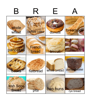Bread Bingo Card