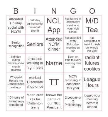 Ticktocker Bingo Card