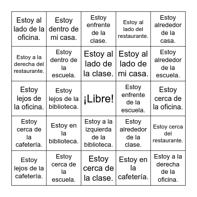 ¿Dónde estás? Bingo Card