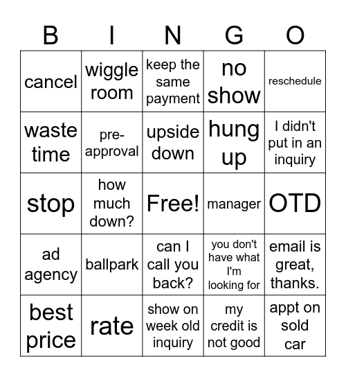 BDC BINGO Card