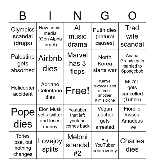 2024 Bingo Card