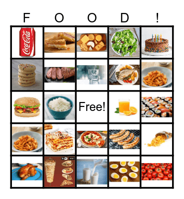 Food Bingo Card