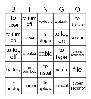 Technologie Bingo Card