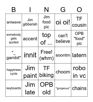 Bingo Buddies Bingo Card