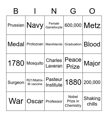 Charles Laveran Bingo Card