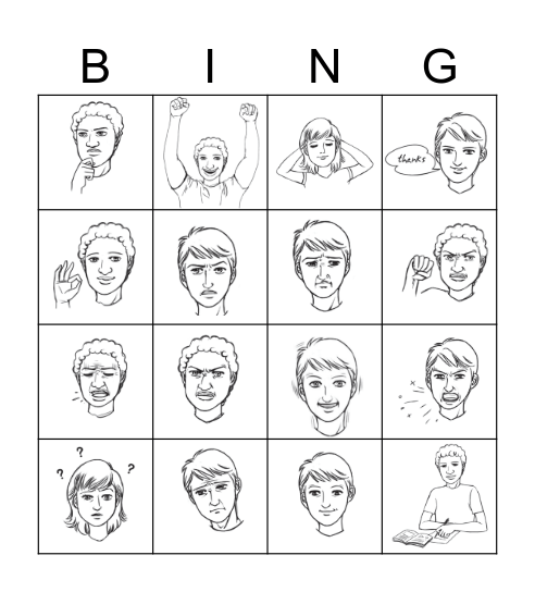 Zones of Regulation Bingo Card