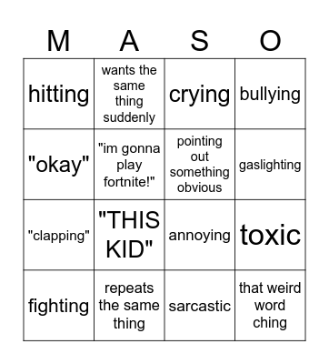 MASON? Bingo Card