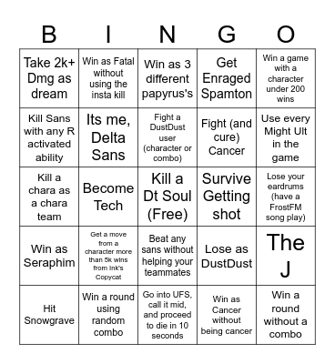 Ujd Lockout Bingo Card