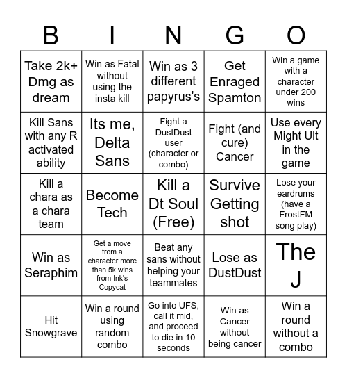 Ujd Lockout Bingo Card