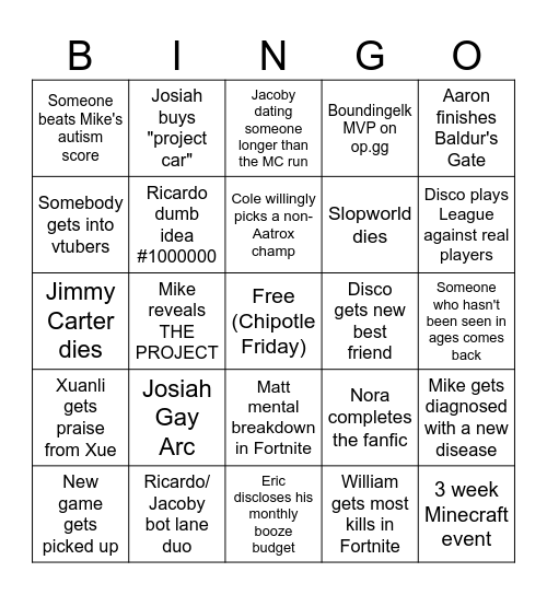 Hooligan Q1 discord Bingo Card