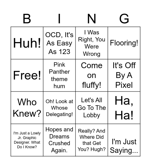 Dale-ism Bingo Card