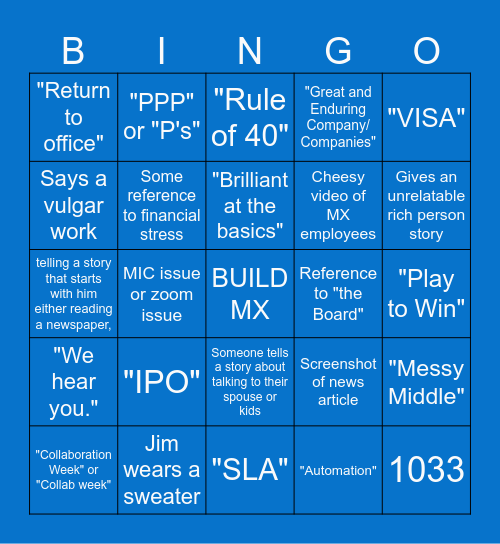 2025 kickoff but it's only 1 into month 2024 Bingo Card