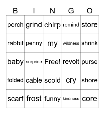 Friday Bingo! Bingo Card