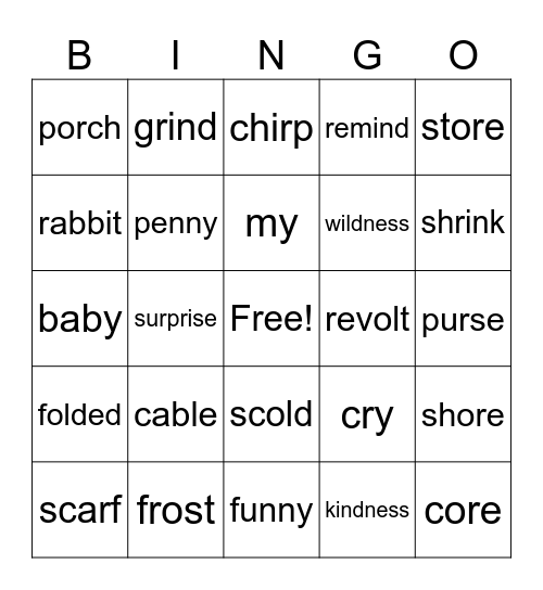 Friday Bingo! Bingo Card