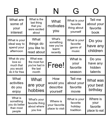 ICE BREAKER BINGO Card