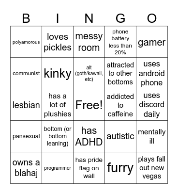 transfemme bingo Card