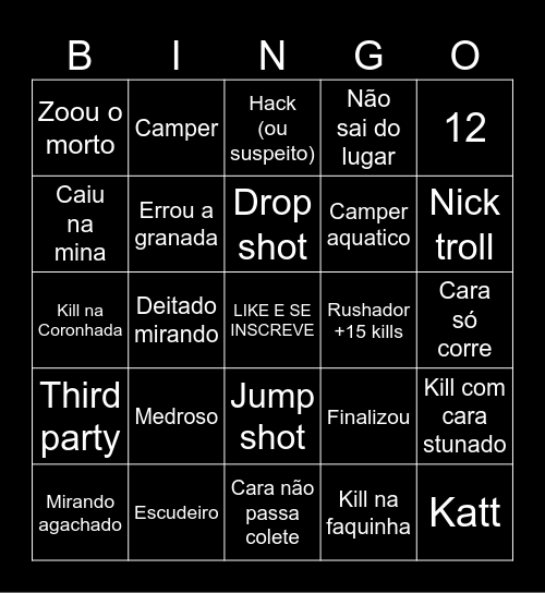 Aleatórios Bingo! Bingo Card