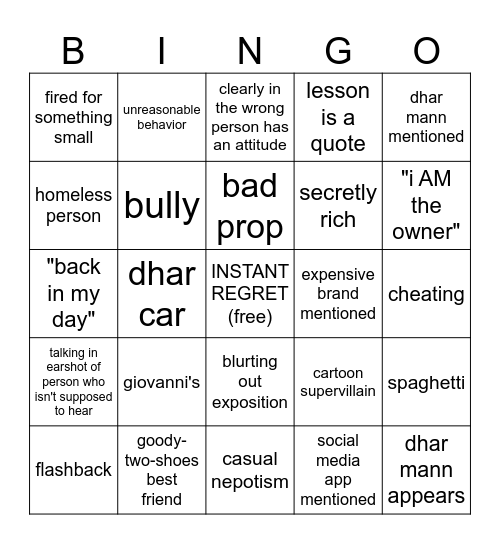 Ultimate Dhar Mann Bingo Card