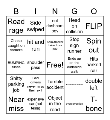 Idiots in cars vr.1 Bingo Card