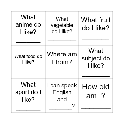 My Bingo Card