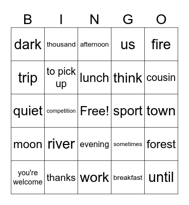 5th Grade Hey! unit 2 Bingo Card
