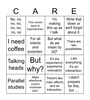 CARETIN 2024 Conference Bingo Card