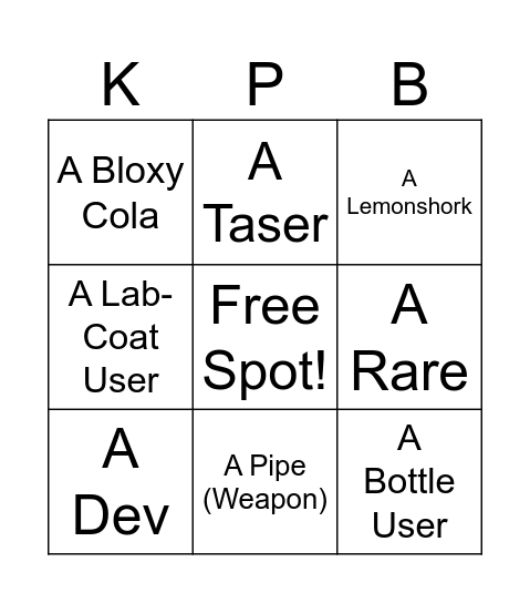 KP Bingo 2 Bingo Card