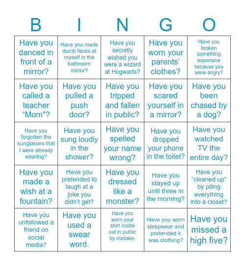 Have you ever... Bingo! Bingo Card