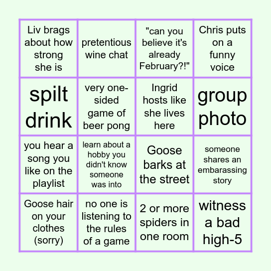 i guess we play bingo cos we're old now Bingo Card