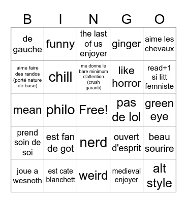 pecho moi Bingo Card