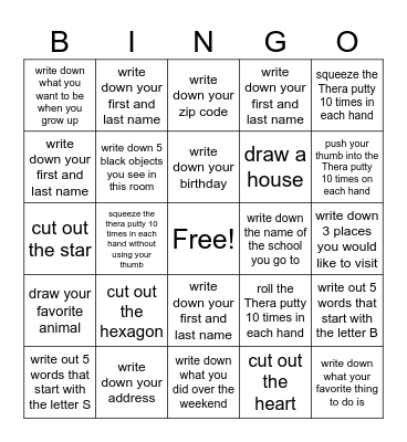 2ndd period Bingo Card