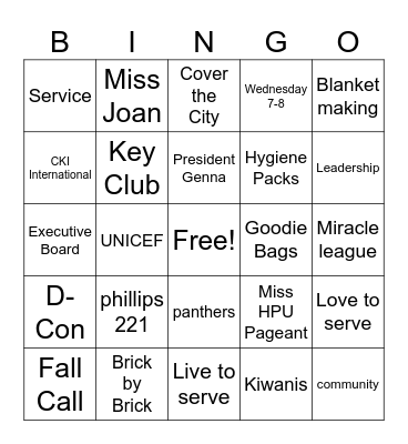 CKI Bingo Card