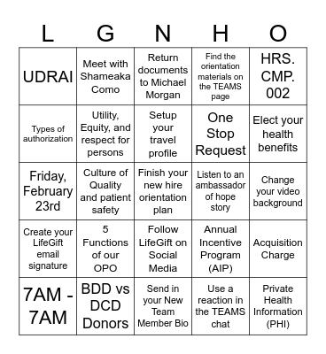 February Bingo Board Bingo Card