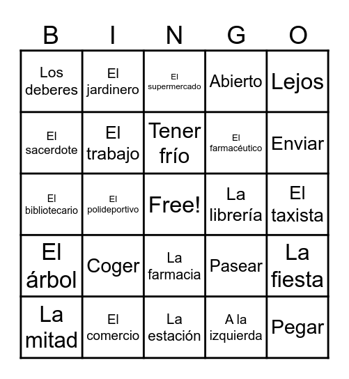 UNIDAD 6 Bingo Card