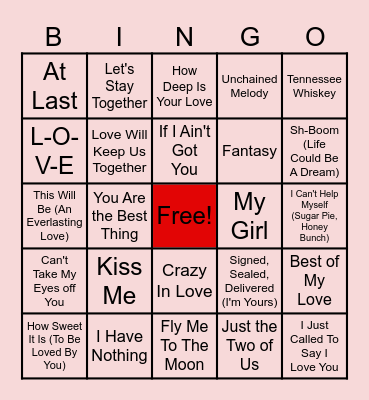 💘 Valentine's Day Bingo 💘 Bingo Card
