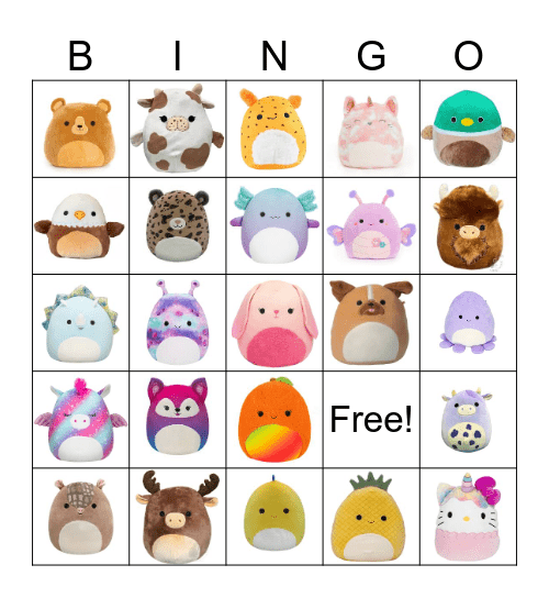 Squishmallow Bingo Card