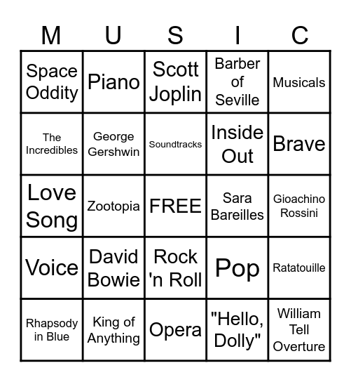 Composer Bingo 2023-2024 Bingo Card