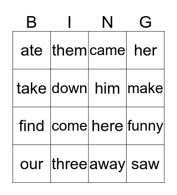 Tamaryca and Jayden Bingo Card