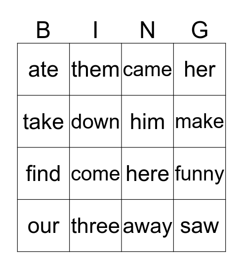 Tamaryca and Jayden Bingo Card